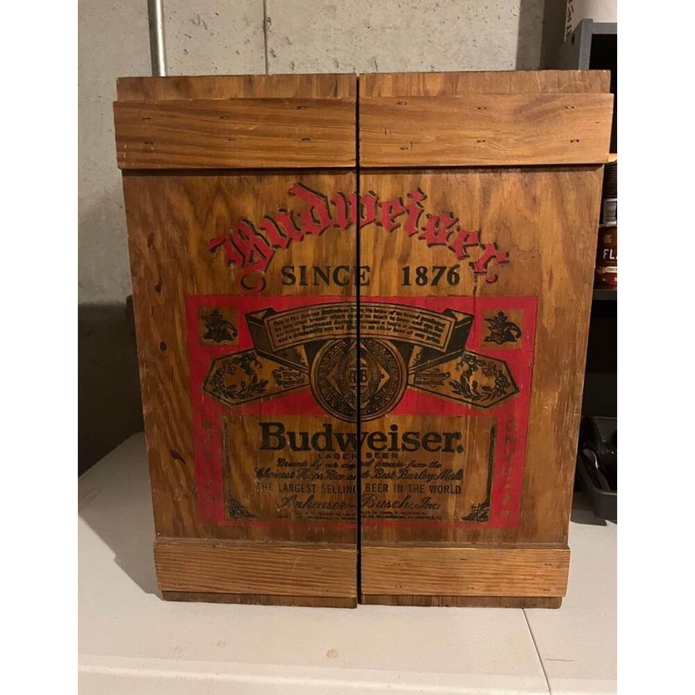 Vintage Budweiser Home Beer Wooden Wall Hanging Storage Box